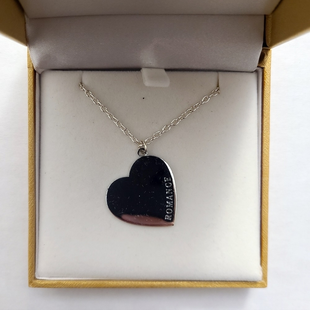 Silver Heart Charm Chain Necklace